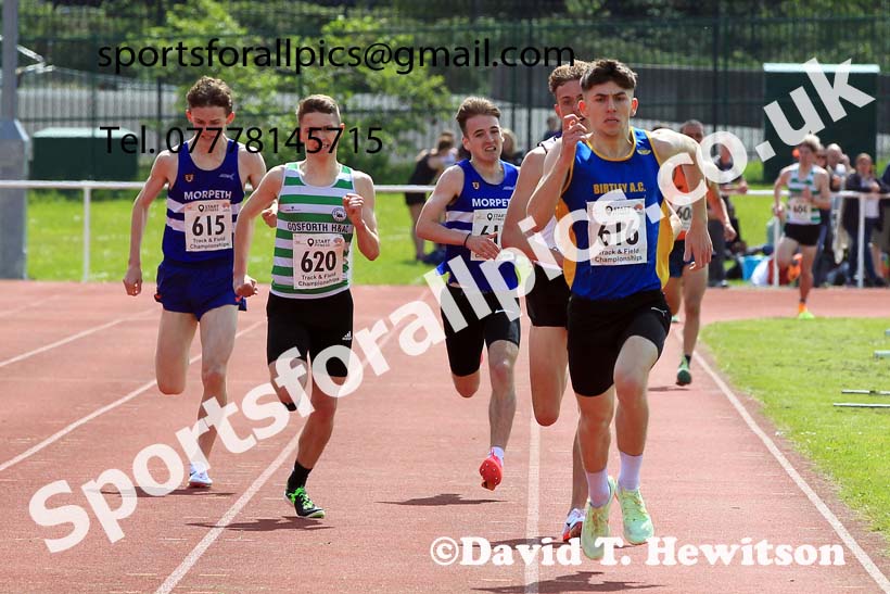 Mens Under-20s 1500 metres, 2023 North Eastern Track and Field Champs., Middlesbrough Sports Village, Middlesbrough. Photo: David T. Hewitson/Sports for All Pics